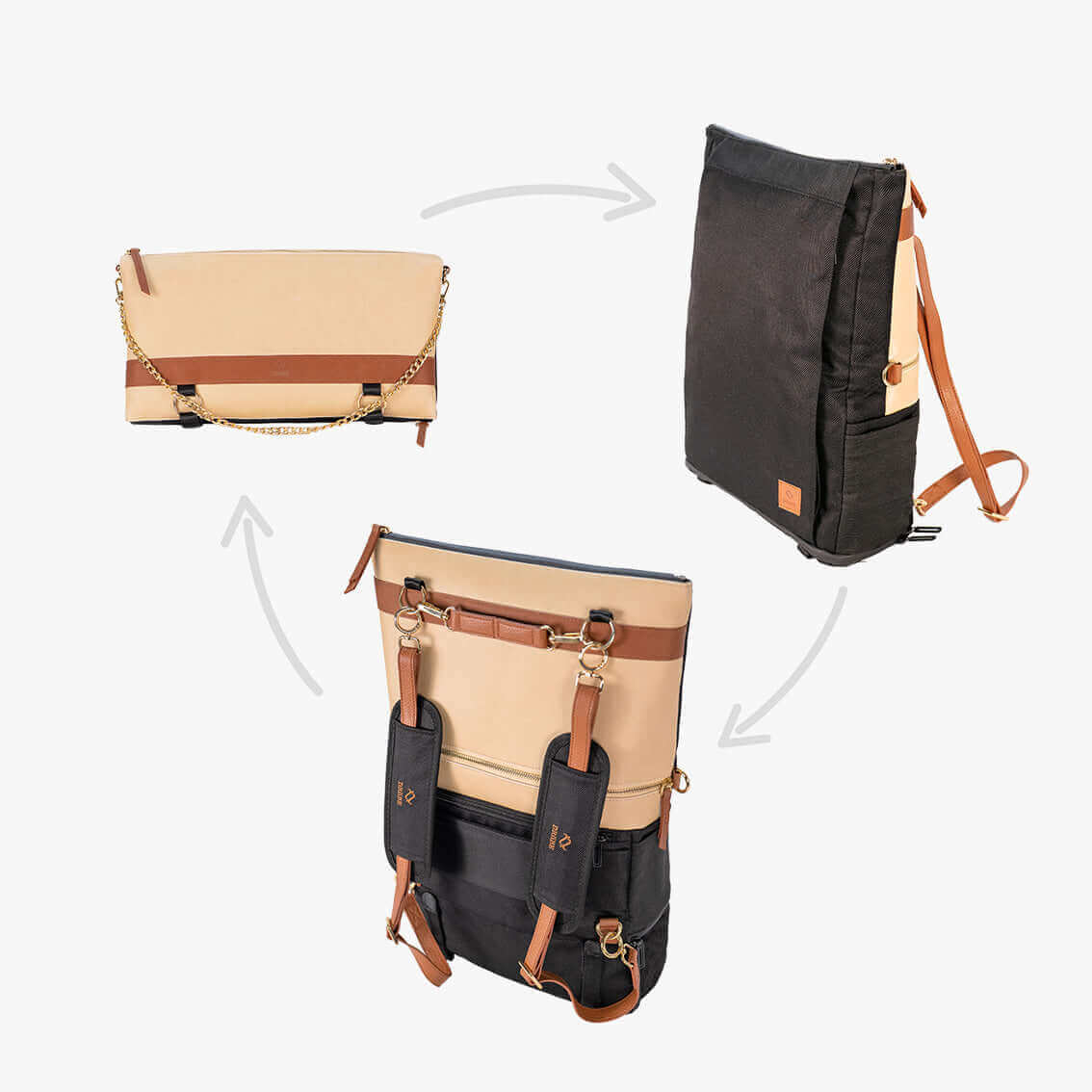 DAKOTA 3 in 1 Convertible Backpack Purse, Sand-1